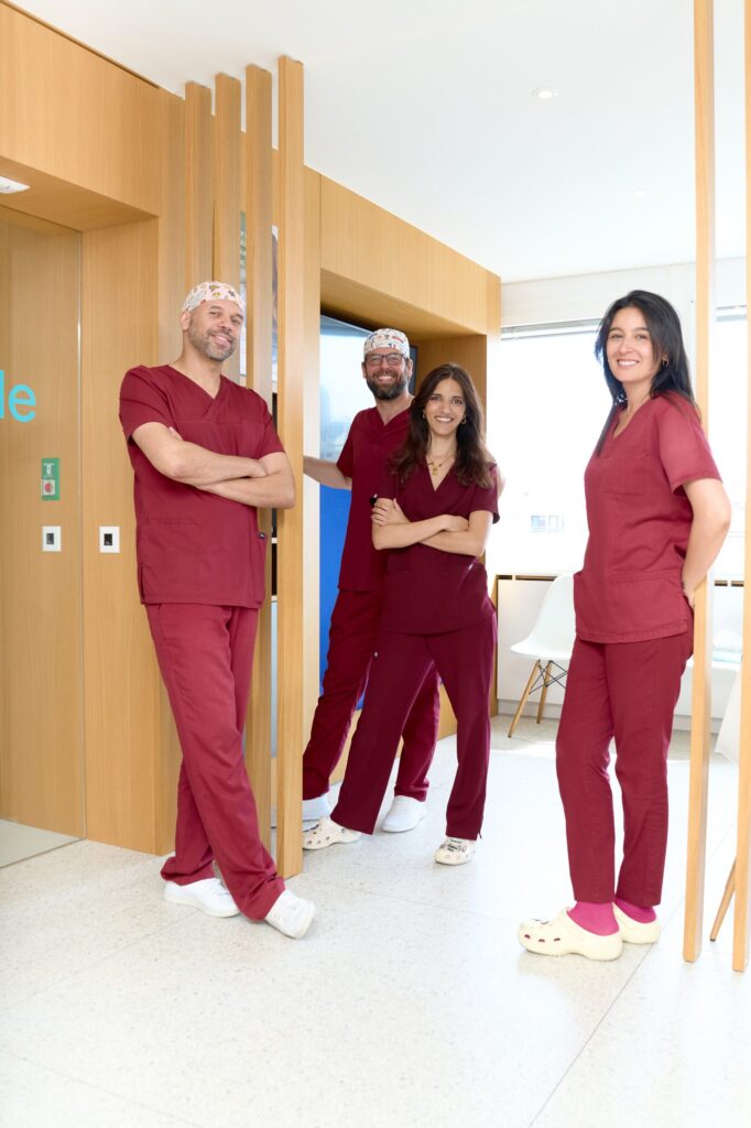 The team in the clinic corridor